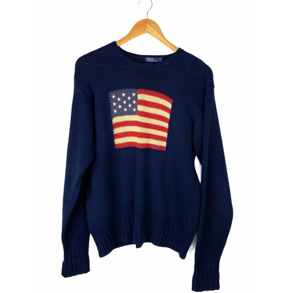 Polo Ralph Lauren Sweaters - Polo Ralph Lauren Vintage USA Flag Sweater Large